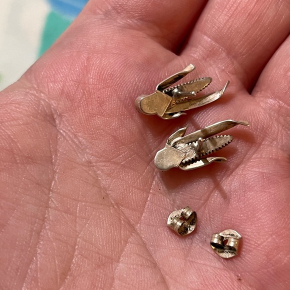 VTG Southwestern Artisan Corn Turquoise Sterling Silver 925 Post Earrings - Picture 4 of 5